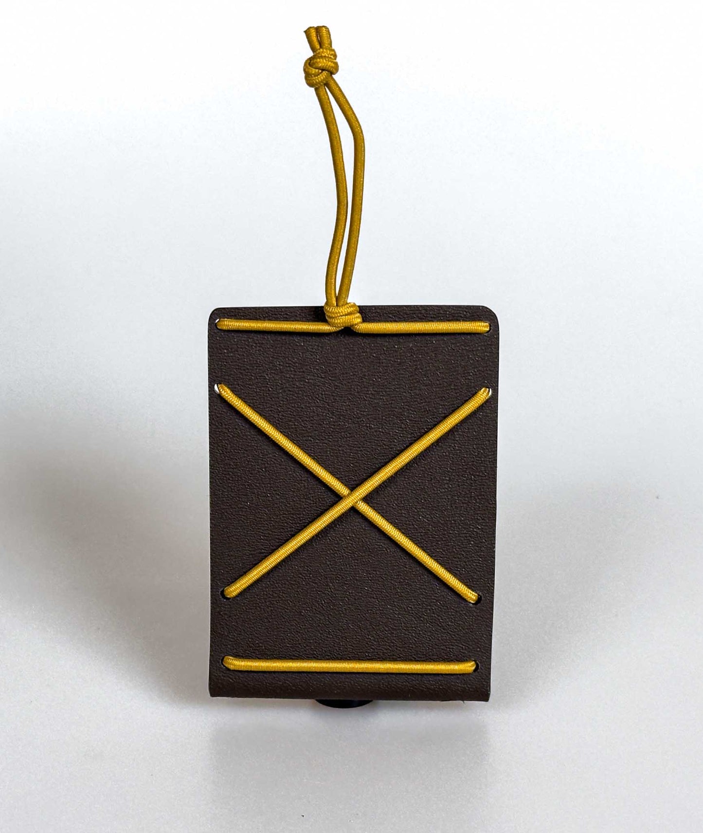 Bungee Mini Cardholder - Brown and Brass