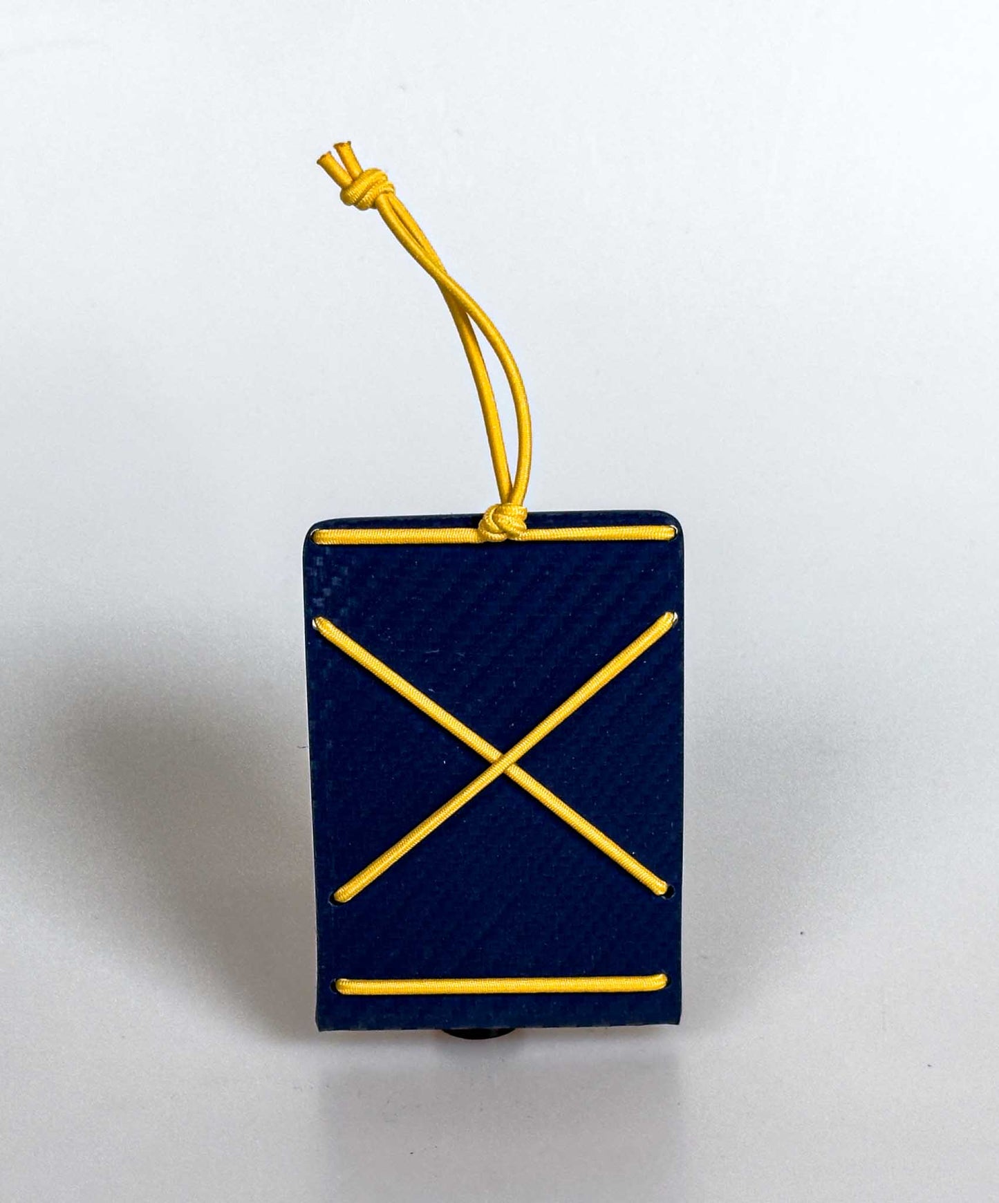 Bungee Mini Cardholder -Navy Blue Carbon and Yellow