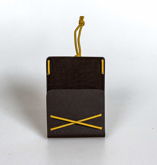 Bungee Mini Cardholder - Brown and Brass