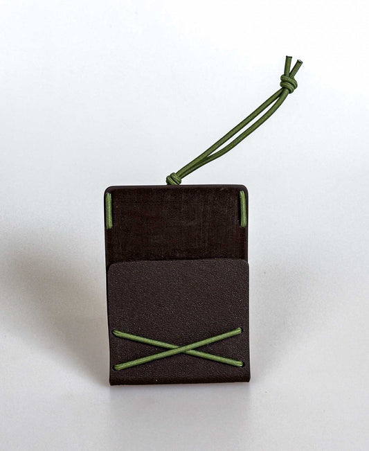 Bungee Mini Cardholder -Brown and Olivegreen