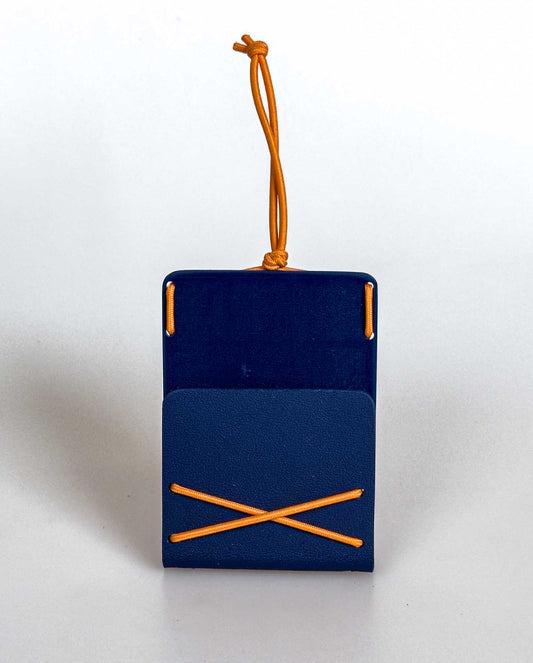 Bungee Mini Cardholder -Navy Blue and Orange