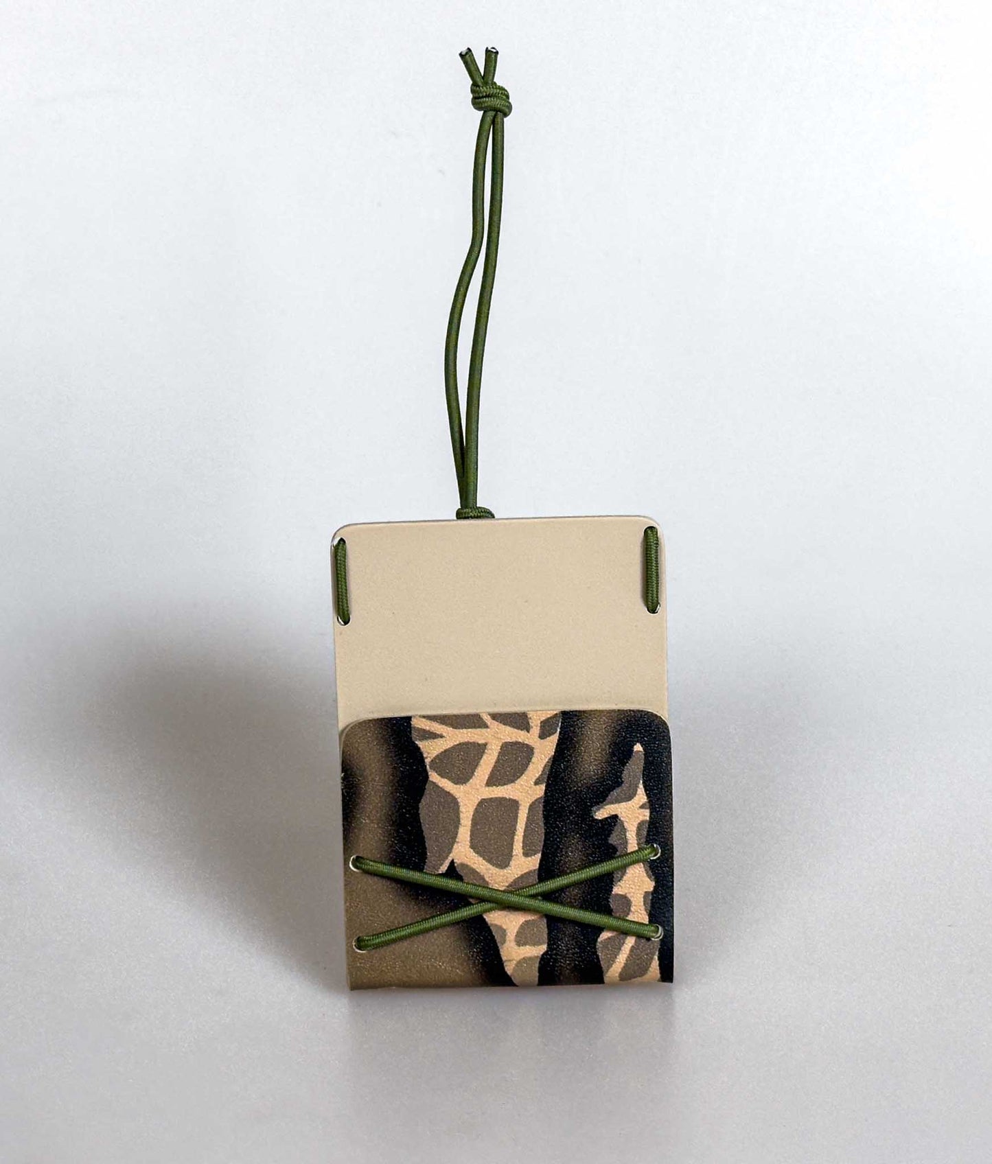 Bungee Mini Cardholder -Riptile Desert Tan and Olivegreen