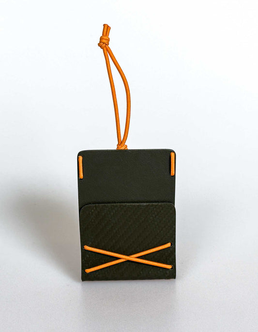 Bungee Mini Cardholder -Olivegreen Carbon and Orange