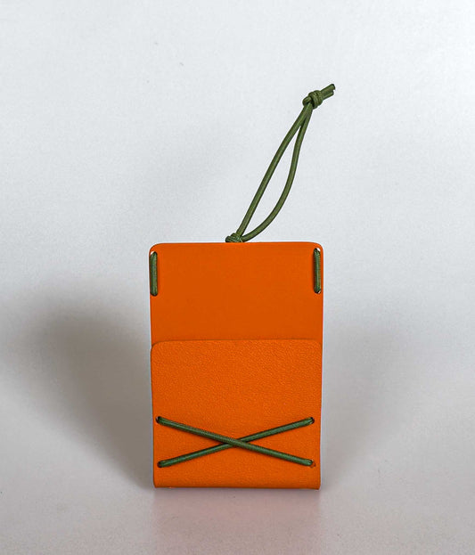 Bungee Mini Cardholder -Orange and Olivegreen